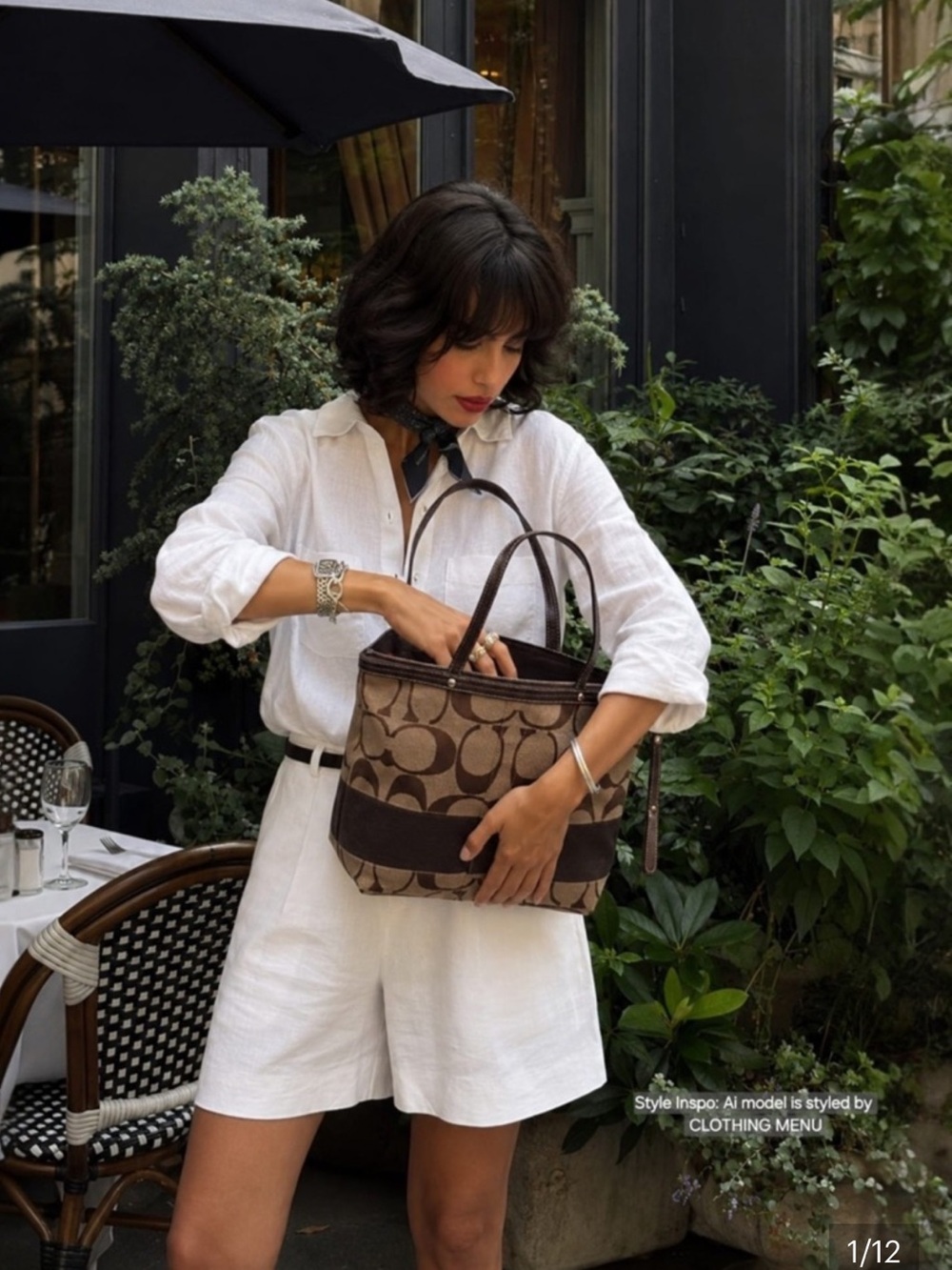 Coach Black and Gray Signature Tote